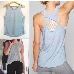 Athleta Yogini Cross Back Lounge Tank Medium Blue